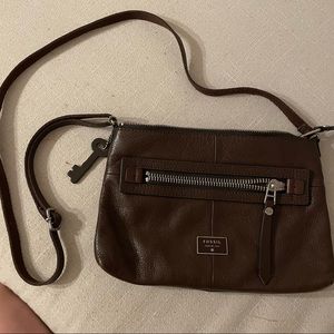 Fossil Brown Leather Crossbody Purse